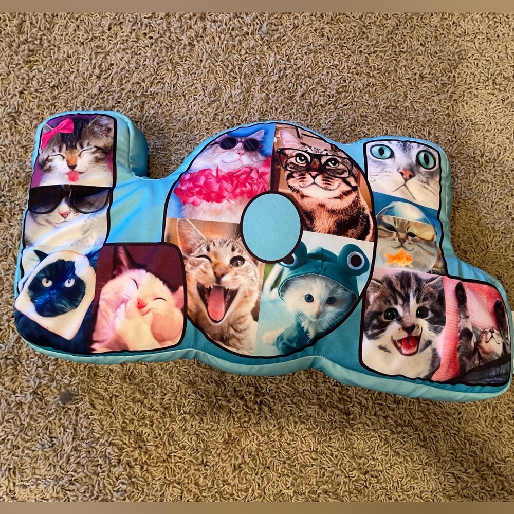 Cat-Themed Decorative Pillow